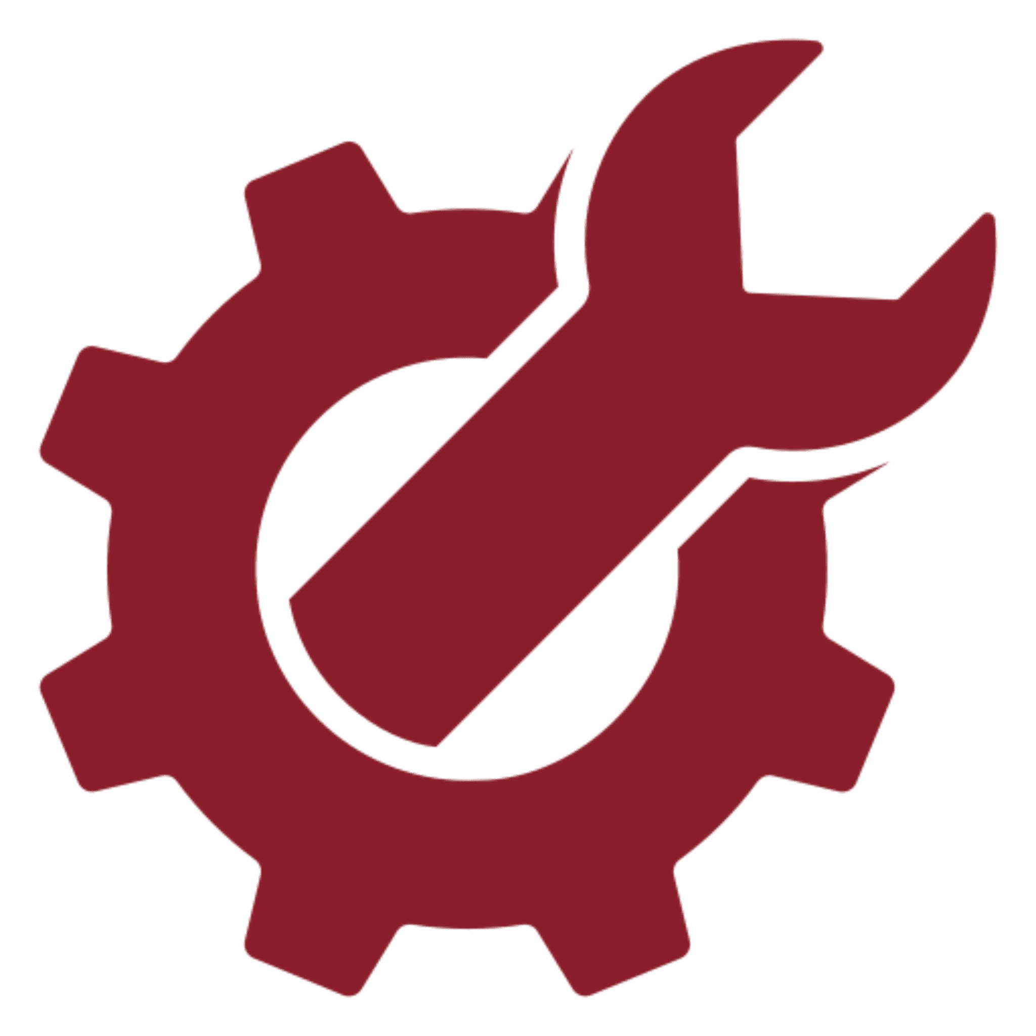 Mechanical tools symbol in black and white