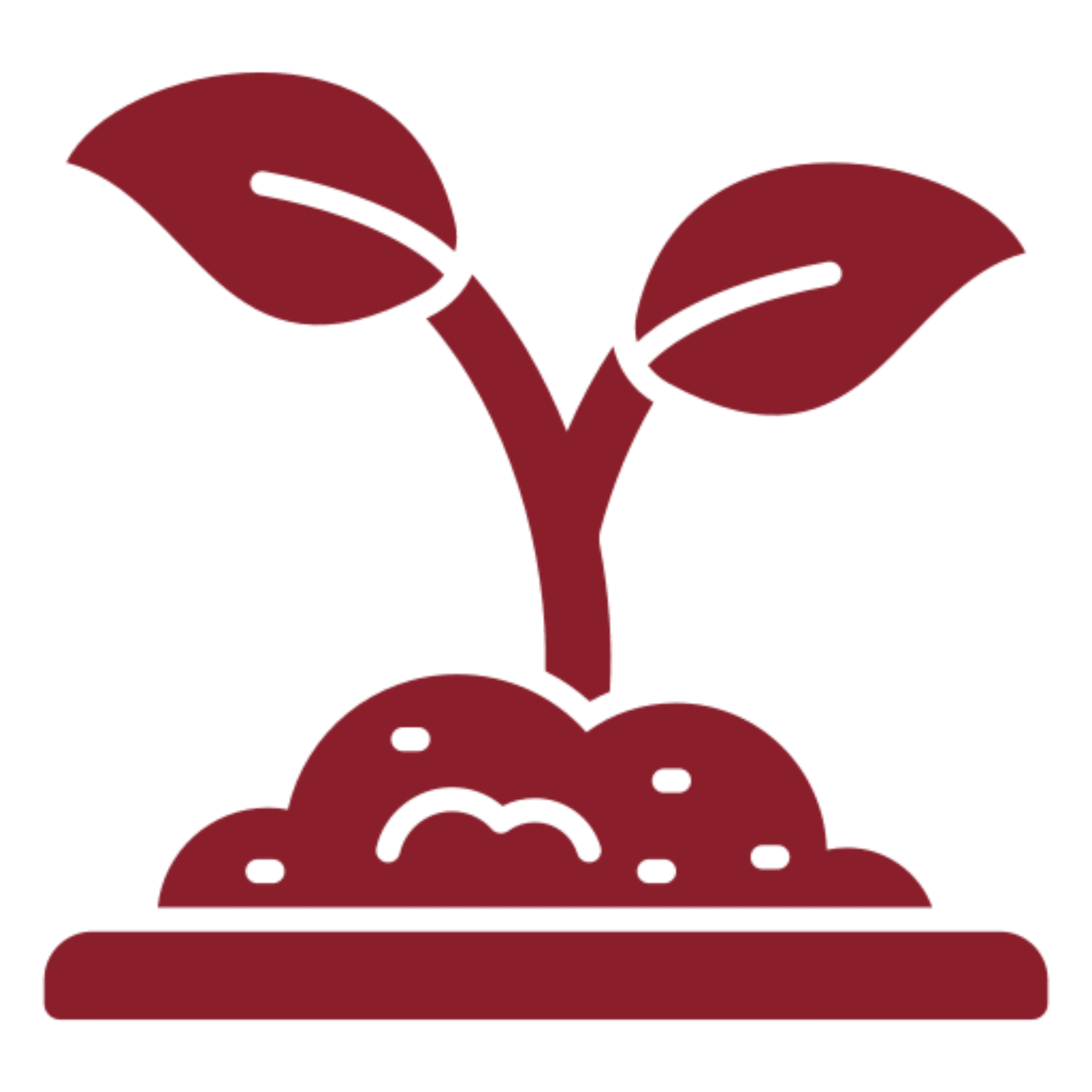 Seedling icon on black background