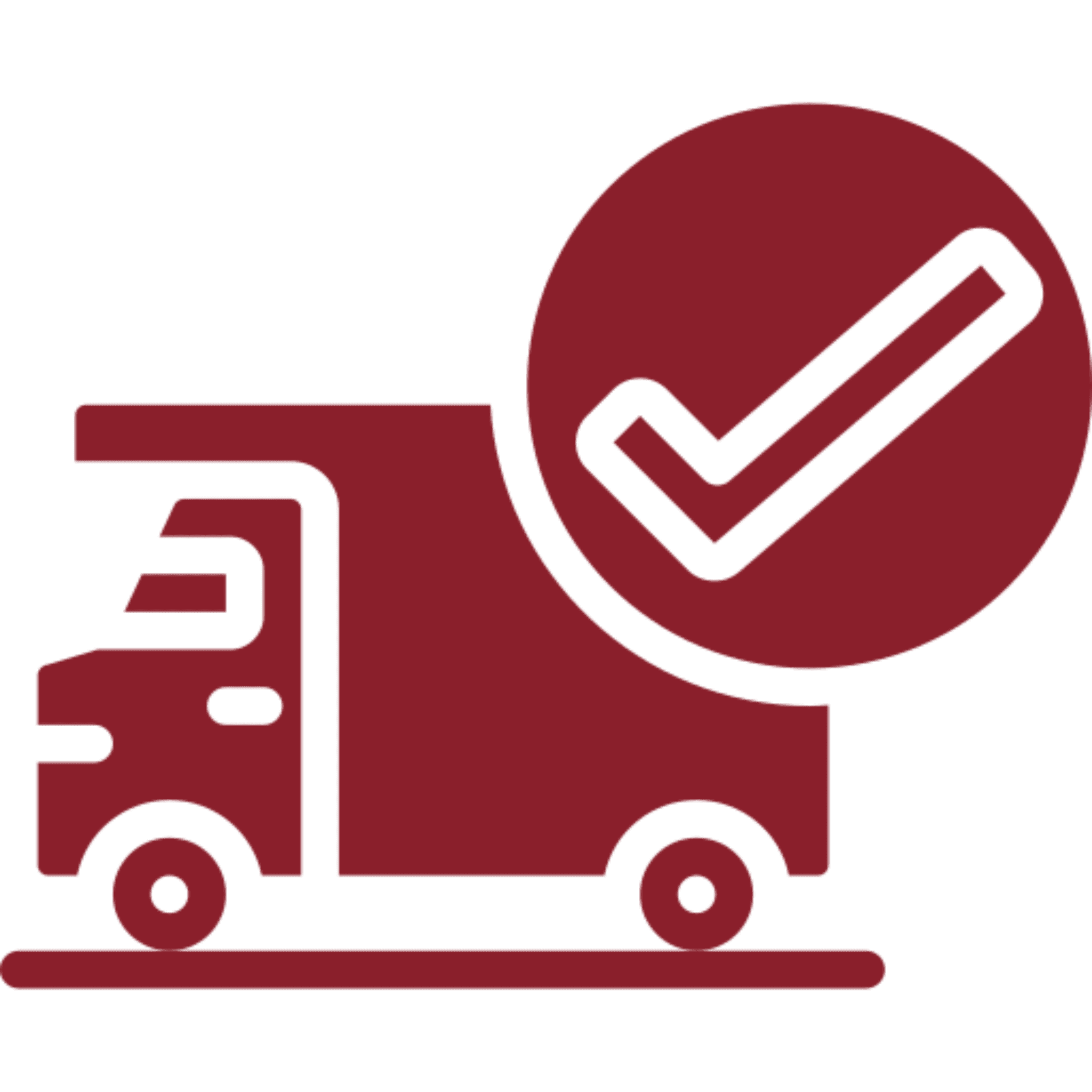 Truck and check mark symbol